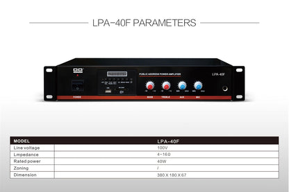 QQCHINAPA 40W PA System Home Theatre Power Amplifier With Blue Tooth,FM Radio for Passive Speakers
