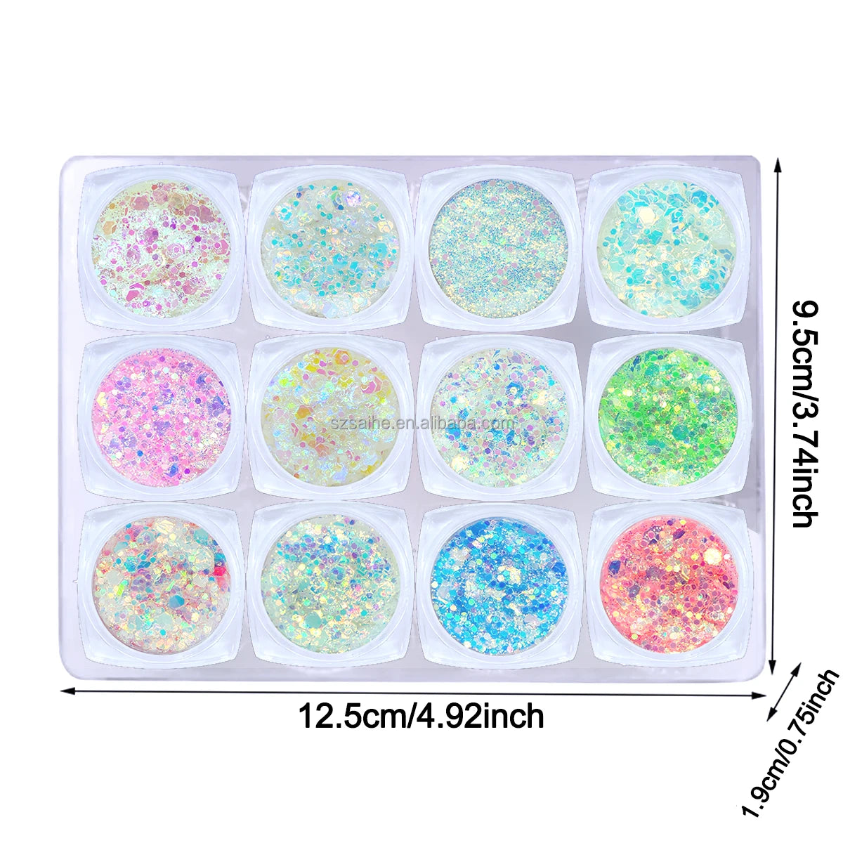 US Warehouses High Flash Spring Chunky Glitter 24 Color Bottle Set for Diy Makeup Manicure Handcrafted Cups Gift-making and More
