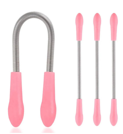 Pain-Free Pink Orange Handheld Beauty Epilator for Women Stainless Steel Spring Threading Tool for Facial Hair Removal for Face