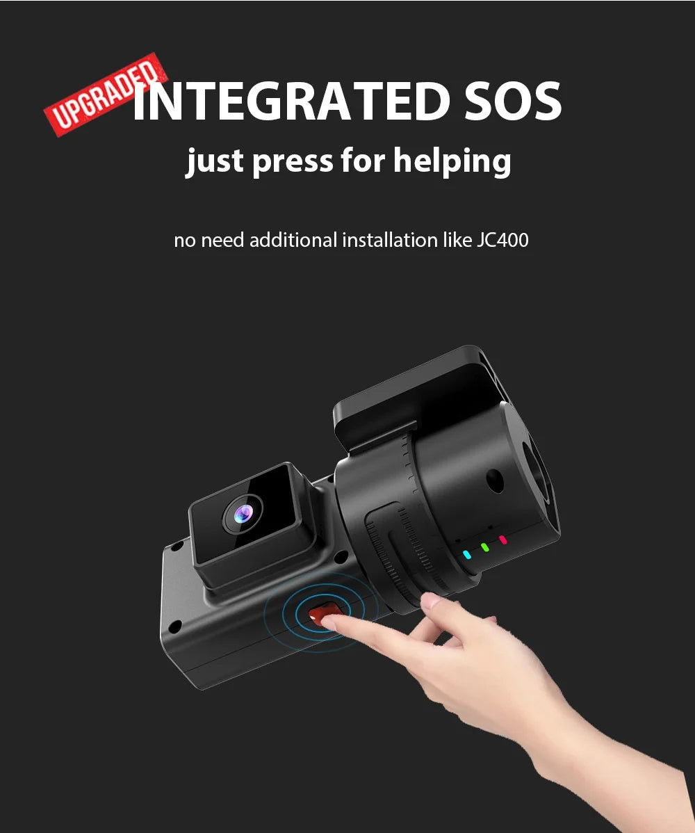Jimilot JC181 Mini Dual Dash Cam 4G DVR WiFi USB 1080P GPS Event Video G-Sensor Fuel Cutoff Rotatable Car Camera 64GB ADAS
