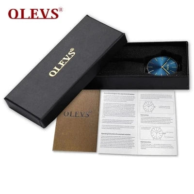 OLEVS Top Brand Male Watches Square Quartz Watch Watch for Men Waterproof Leather Strap Sport Clock Male Relogio Masculino