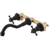 Double Handle Three Holes Bathroom Faucet Black Bronze Home Improvement Accessories Brass Bathroom Faucet 360 Rotation Crane