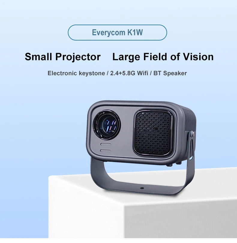 Everycom  K1W Portable Projector Android Wifi 3D Mini Projector Home Cinema Support 4K LED Home Video Projector