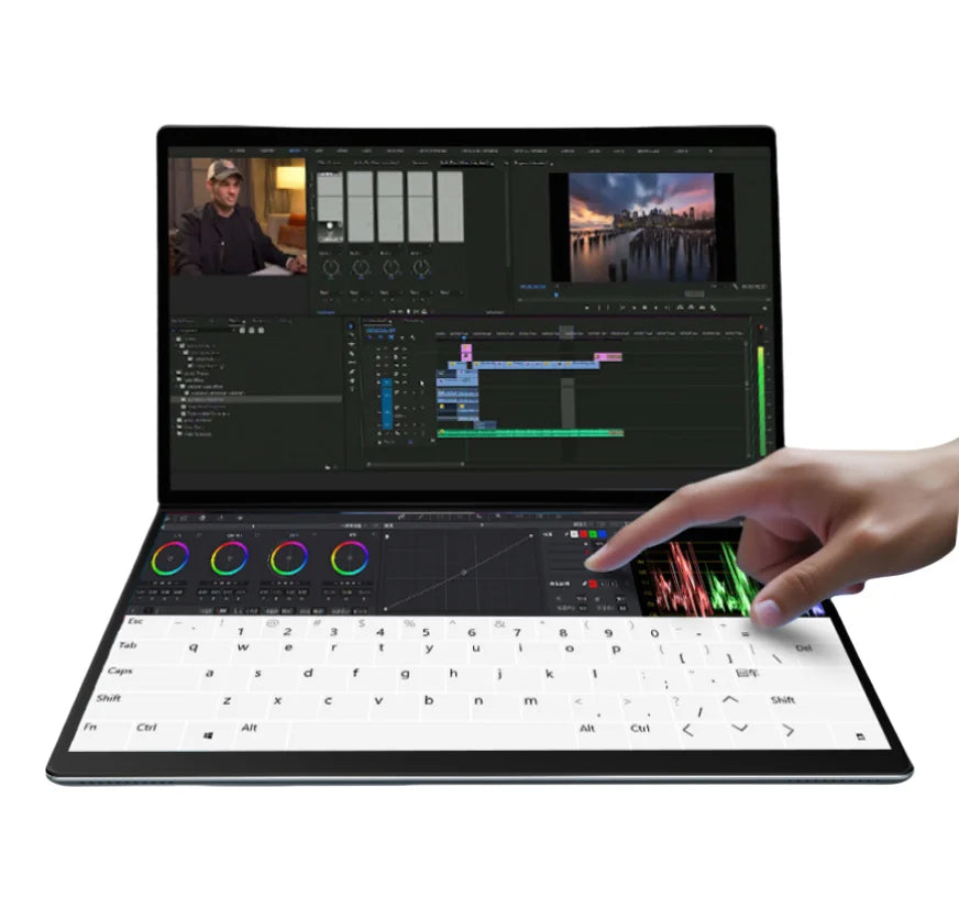 OEM 10.95" Inch Dual Screen Notebook IPS Panel I3-1215U CPU 16GB+128GB/256GB English Keyboard Metal Body SSD Touchscreen Laptop