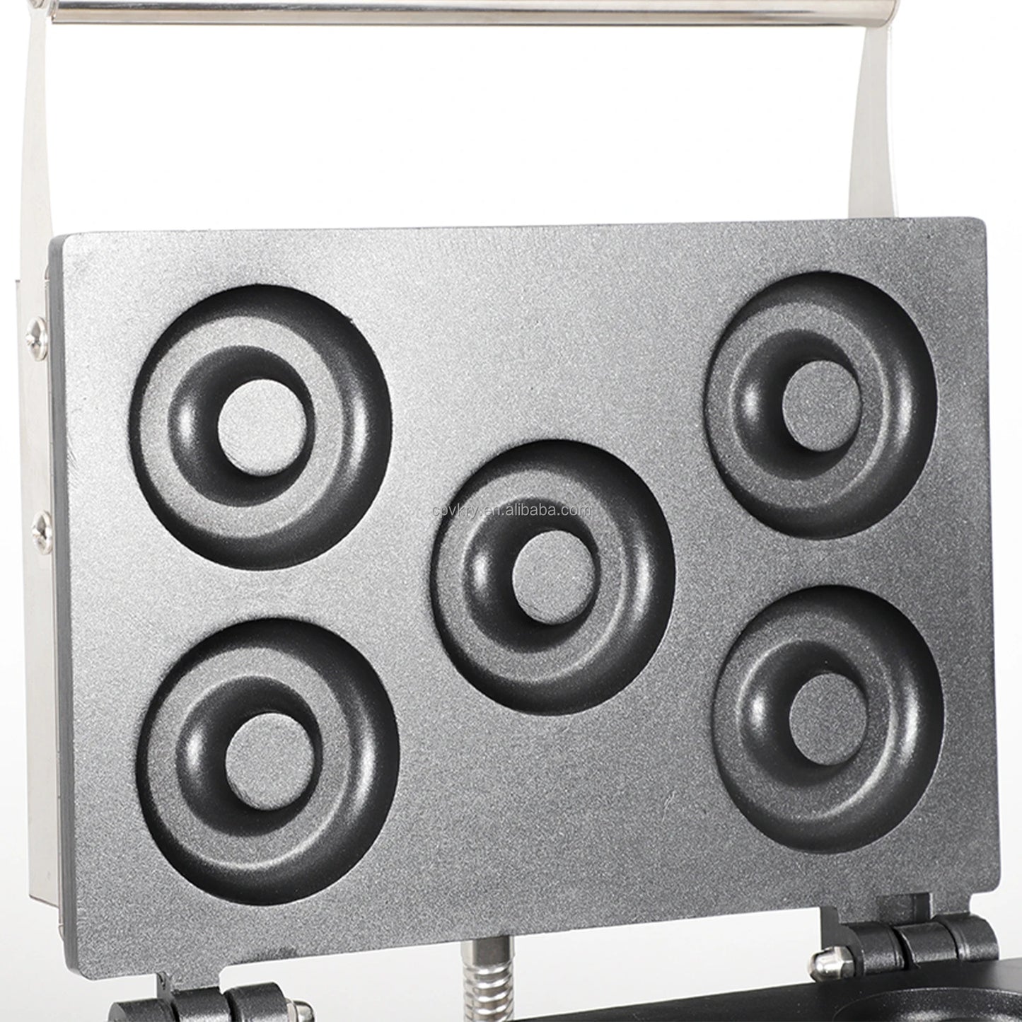 Commercial Electric Double-Sided Waffle & Donut Maker 5-Hole Non-Stick Surface Temperature Range 122-572℉ for Holiday Inn