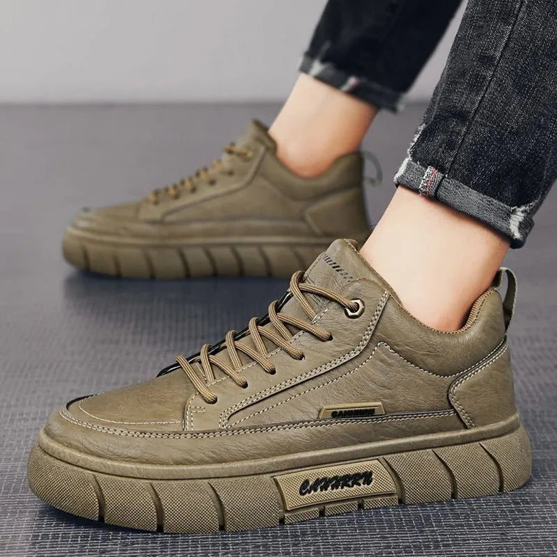 New Spring Versatile Little White Shoes Breathable Casual Men's Anti slip Thick Sole Shoes Men's Sports Shoes