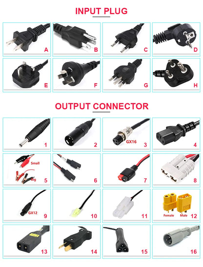 16.8v 1a 2a Li-ion Battery Charger 12.6v 2a 21v 25.2v 29.4v 1a Lithium Battery for Battery Packs Scooter Ebike Bicycle