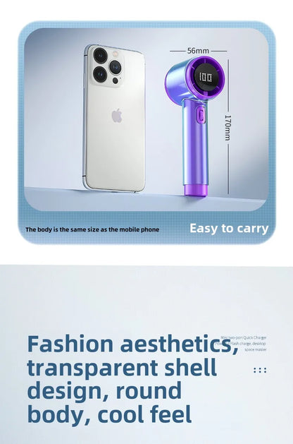 RYW Fan Factory FS2553 Portable 3000mAh USB Rechargeable Foldable Touch Control Handheld Fan Flashlight for Students Car Outdoor
