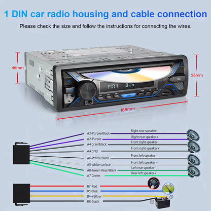 MP3 Player USB/TF Card Reader CD FM Radio High Fidelity Four-Channel Output for Car Bluetooth Hands-Free WAV APE USB
