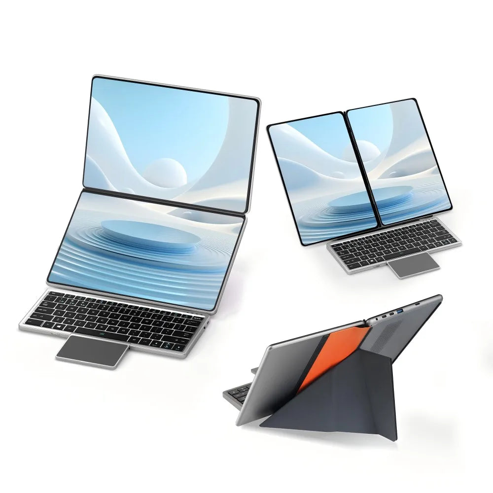 OEM 10.95" Inch Dual Screen Notebook IPS Panel I3-1215U CPU 16GB+128GB/256GB English Keyboard Metal Body SSD Touchscreen Laptop