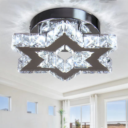Modern K9 Crystal Chandelier Cool White Living Room Star Design Ceiling Light for Kitchen Living Room