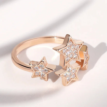 F1268 Star Cluster Rings For Women Cubic Zirconia Pave Setting Fashion Jewelry Gift Ring