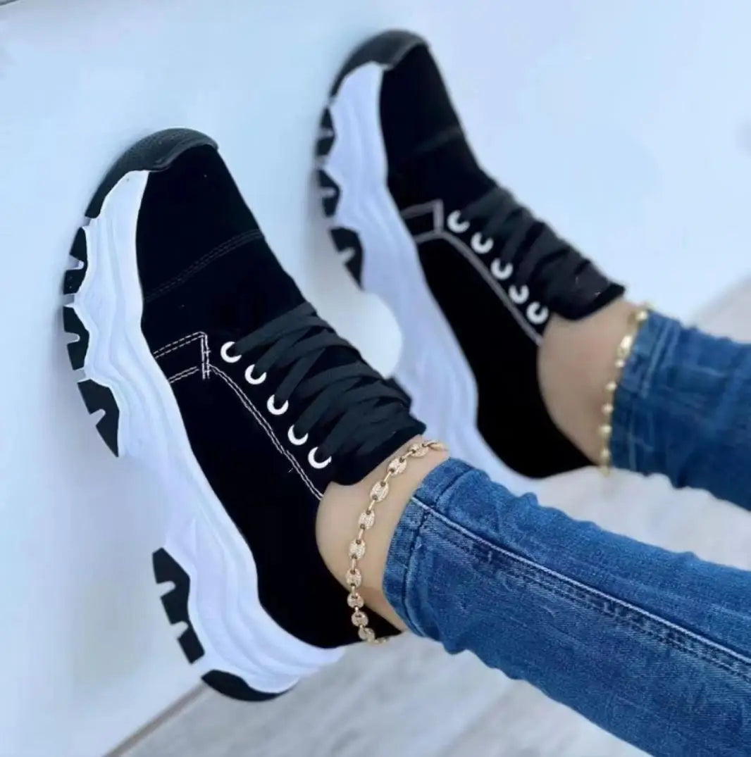 Lace-up Casual Shoes Mujer Ladies Sneakers Shoes Women Height Increasing Shoes