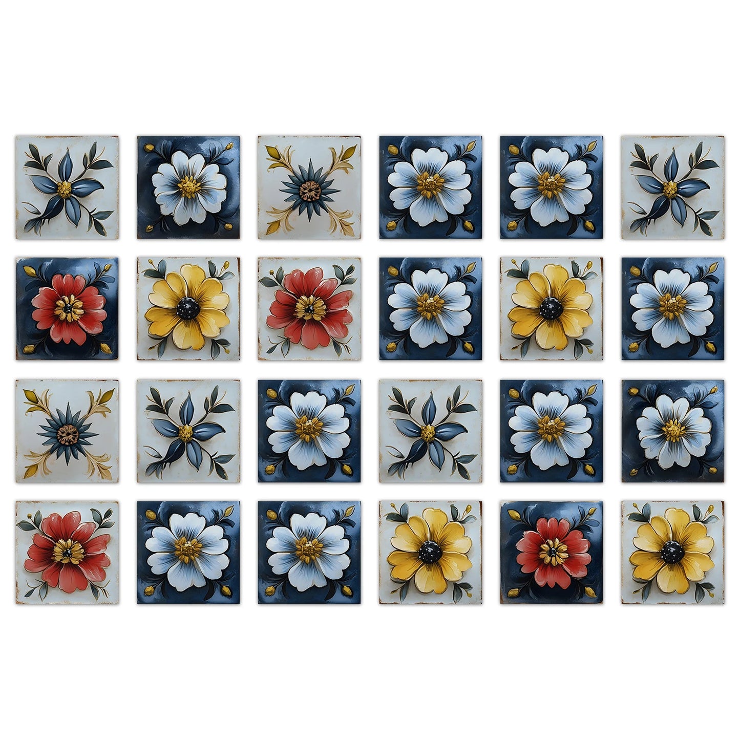24 Pcs Self Adhesive Tile Stickers Peel and Stick Wall Tiles Waterproof PVC Backsplash Tile for Kitchen 7.87 X 7.87 Inch