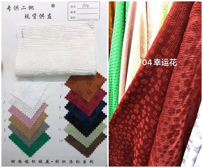 Factory Direct Wholesale 100%Polyester Woven 3D Dimensional Custom Embossed Pattern Design Stretchy Polyester Jacquard Fabrics