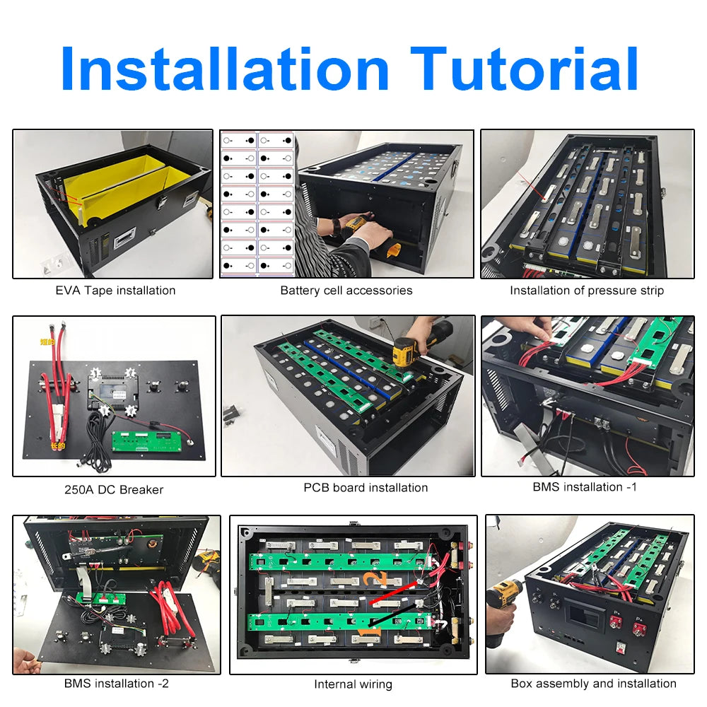 EU Stock Stackable 24V 8S LiFePO4 DIY Box Battery Kit 280/306/314Ah 7KWH JK 200A BMS 10-Year Warranty CE Certified Home Energy