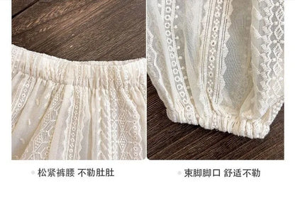 Girls' Summer Thin Suit 2024 Young Children Fashion Style Vest Wide Leg Pants Style Two-piece Set of Fashion