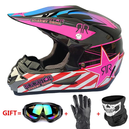 Professional Racing Casco Moto Off Road Helmet ATV Dirt Bike Downhill MTB DH Capacete Motocross Helmet With Mask Gloves Glasses
