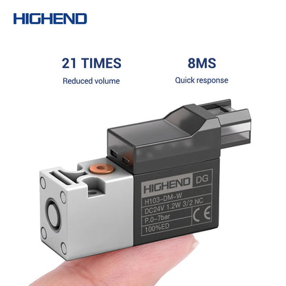 Highend 3/2 Way Direct Acting Mini Solenoid Valve 24v 10mm L/M/G-type Vacuum  Plastic Mini Sock Knitting Solenoid Valve