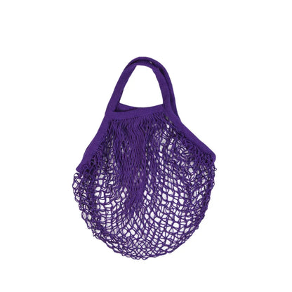 Recycled Reusable Cotton String Mesh Net Shopping Bag Long Handle Fruit Vegetable Grocery Produce Tote for Daily Life Letter