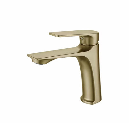 Deao Brushed Gold Black Single Handle Bathroom Faucet Sink Tap Bathroom Single Hole Basin Tap With Deck Mouted