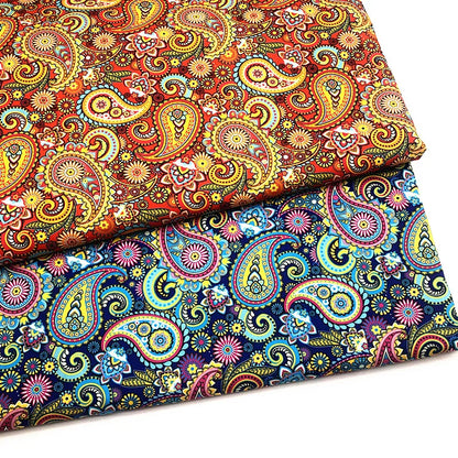 Hot Sale Precut 3yards /PCS  Paisley Printed Fabric Polyester Cotton Blended for  DIY Sewing Projects Sale by 3yards