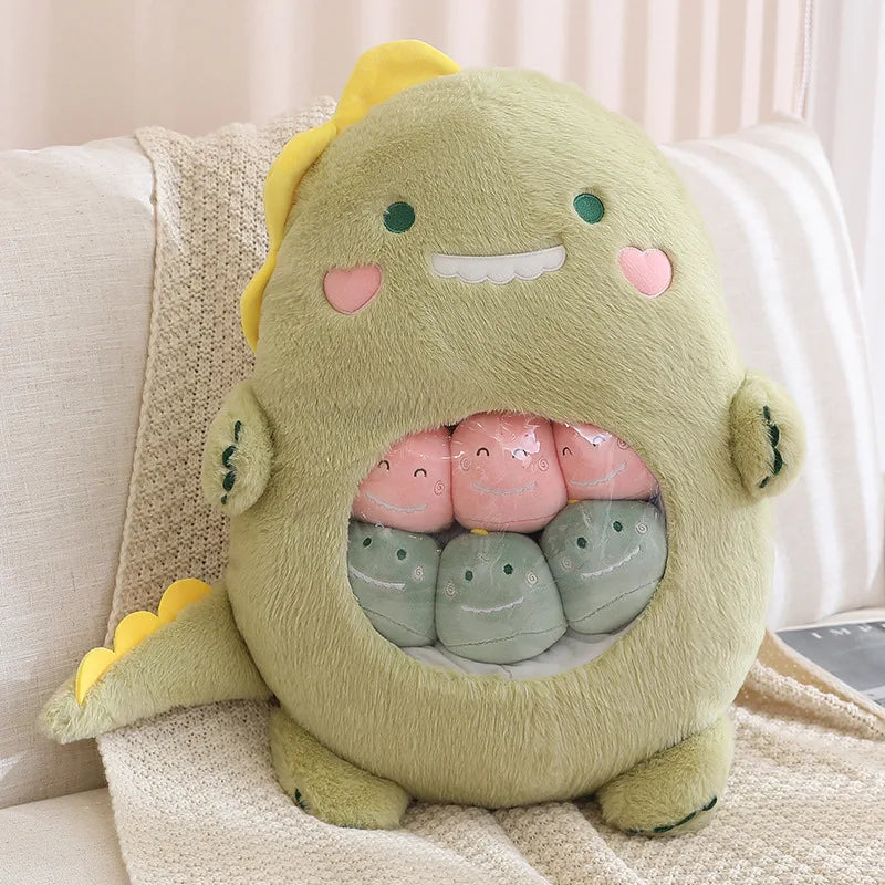 Cute Animal With Little Baby Small Toys Snacks Throw Pillow Rabbit Dinosaur Bear Stuffed Cushion Koala Plushies