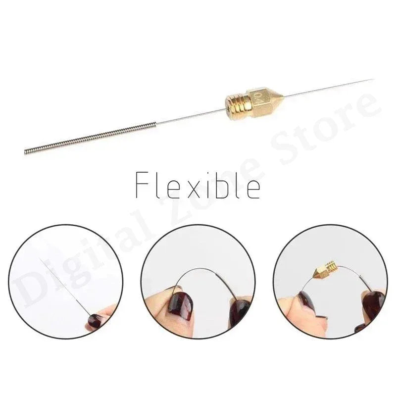 10Pcs Stainless Steel Nozzle Cleaning Needles 0.15mm 0.2mm 0.25mm 0.3mm 0.35mm 0.4mm Drill Bits 3D Printer Parts
