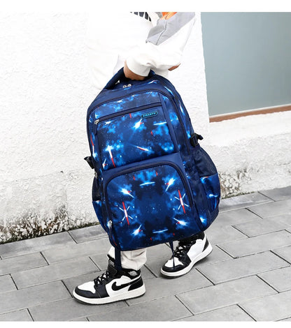 Teenagers Backpacks Boys Fashion Star School Bags Children Travel Bag Kids Knapsack Primary School Backpack Students Bag 9-16Y