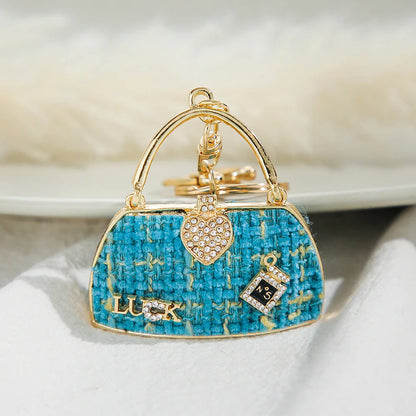 Fashion Luxury Bag Accessory Purse Bag Charm Bling Rhinestone  Car Key Chain Handbag Crystal Keyring Designer Keychains