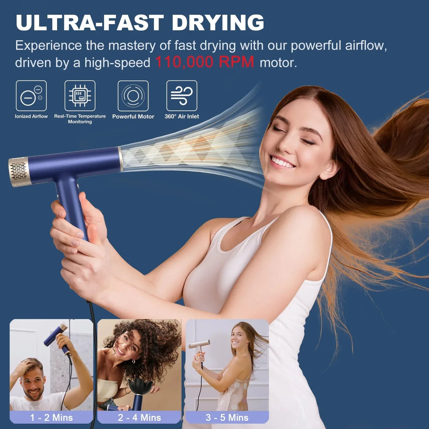 2 Years Warranty High Speed Hair Dryer Wholesale Ionic Blow Dryer Secador De Cabelo Professional Salon Travel Blower Hairdryer