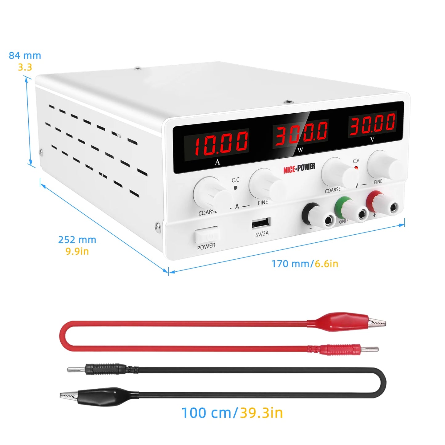Nice Power SPS-H3010 30V 10A 300W Digital Display Adjustable DC Maintenance Power Supply Battery Backup
