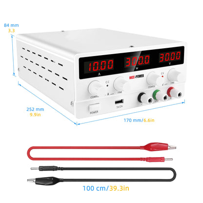 Nice Power SPS-H3010 30V 10A 300W Digital Display Adjustable DC Maintenance Power Supply Battery Backup