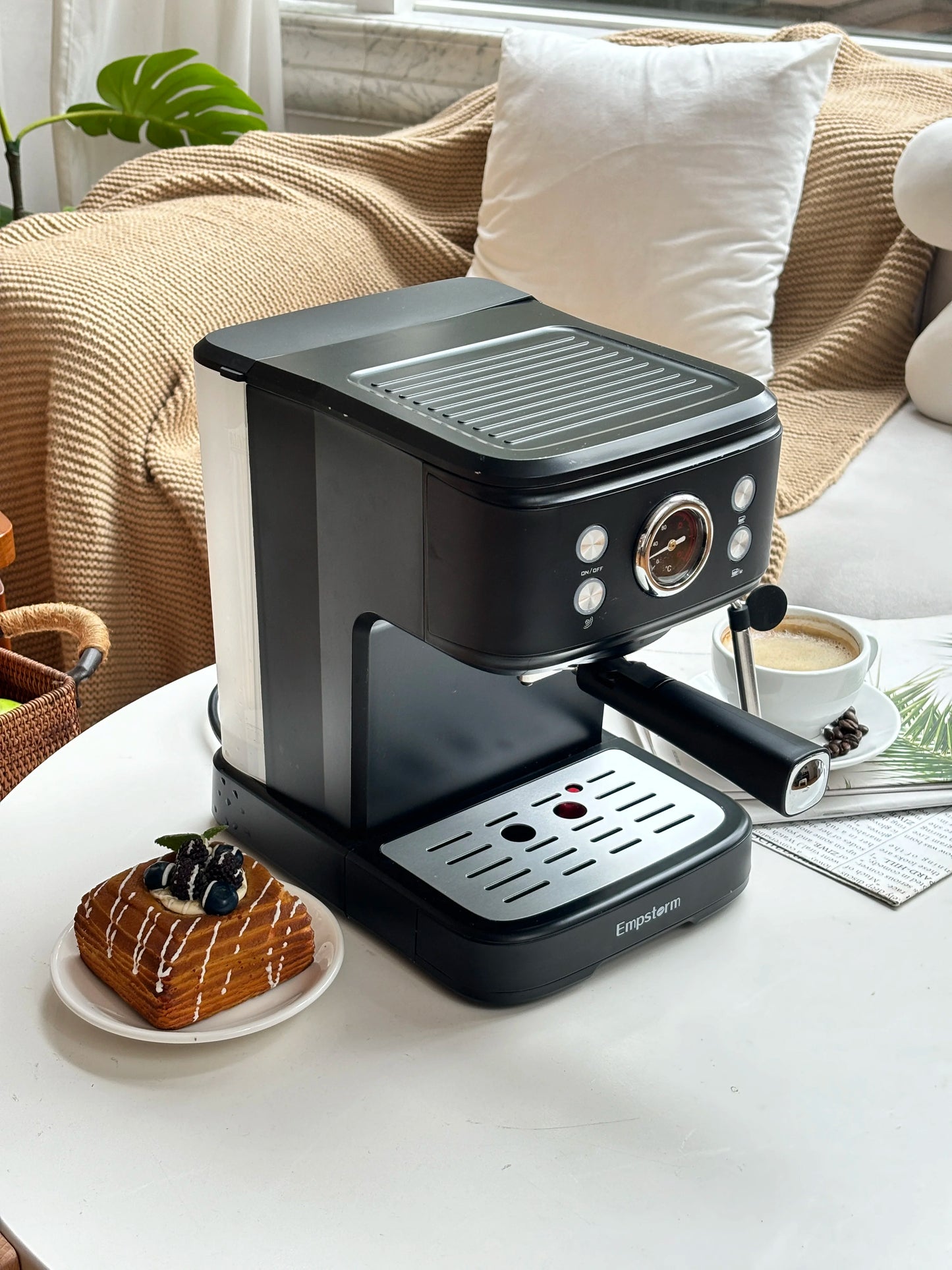 For 04E Latte Maker EU Local Stock Professional 220v Electric Semi-Automatic Espresso Coffee Machine Brew System Household