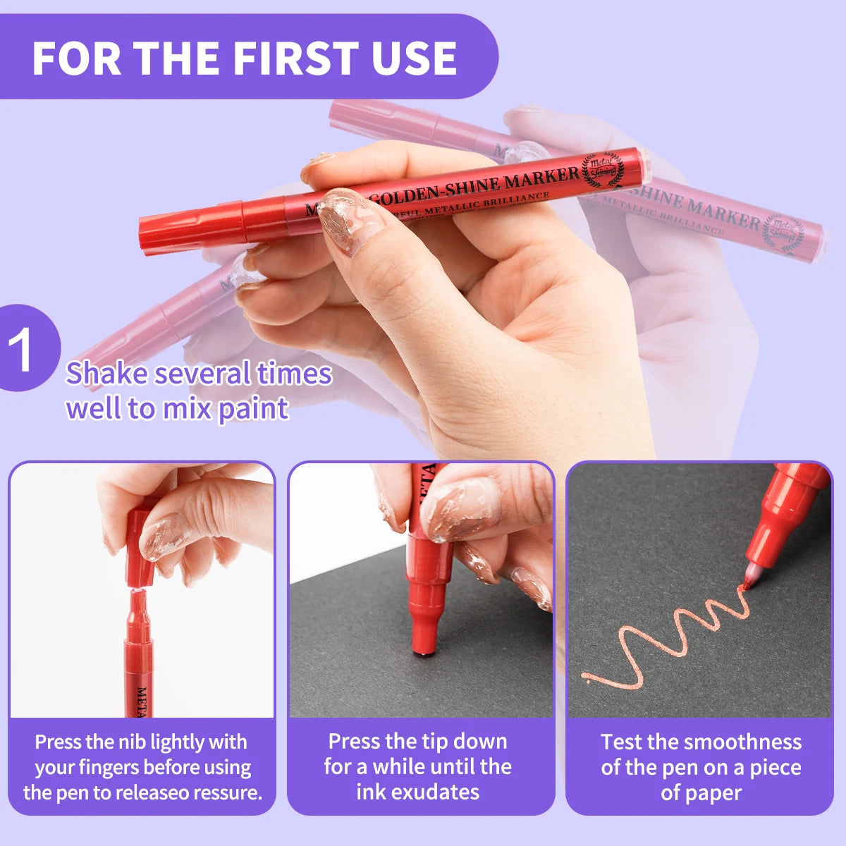 The New Listing Extra Fine Tip  Metallic Permanent Markers for Artist Illustration, Crafts, Gift Card Making