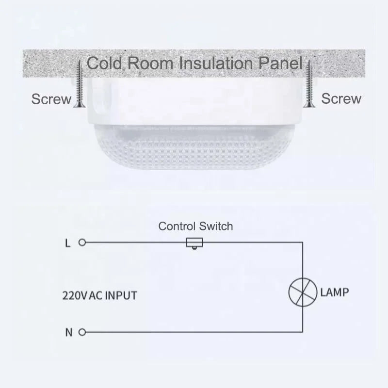 8W IP65 Waterproof Cold Storage LED Lamp for Home Kitchen Cool White Light