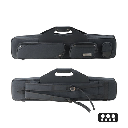 KONLLEN Billiard 7 Holes 3*4 Pool Cue Case Bag 3Butts 4Shafts Oxford Canvas Black/Blue 1/2 Rod Box 1.3kg