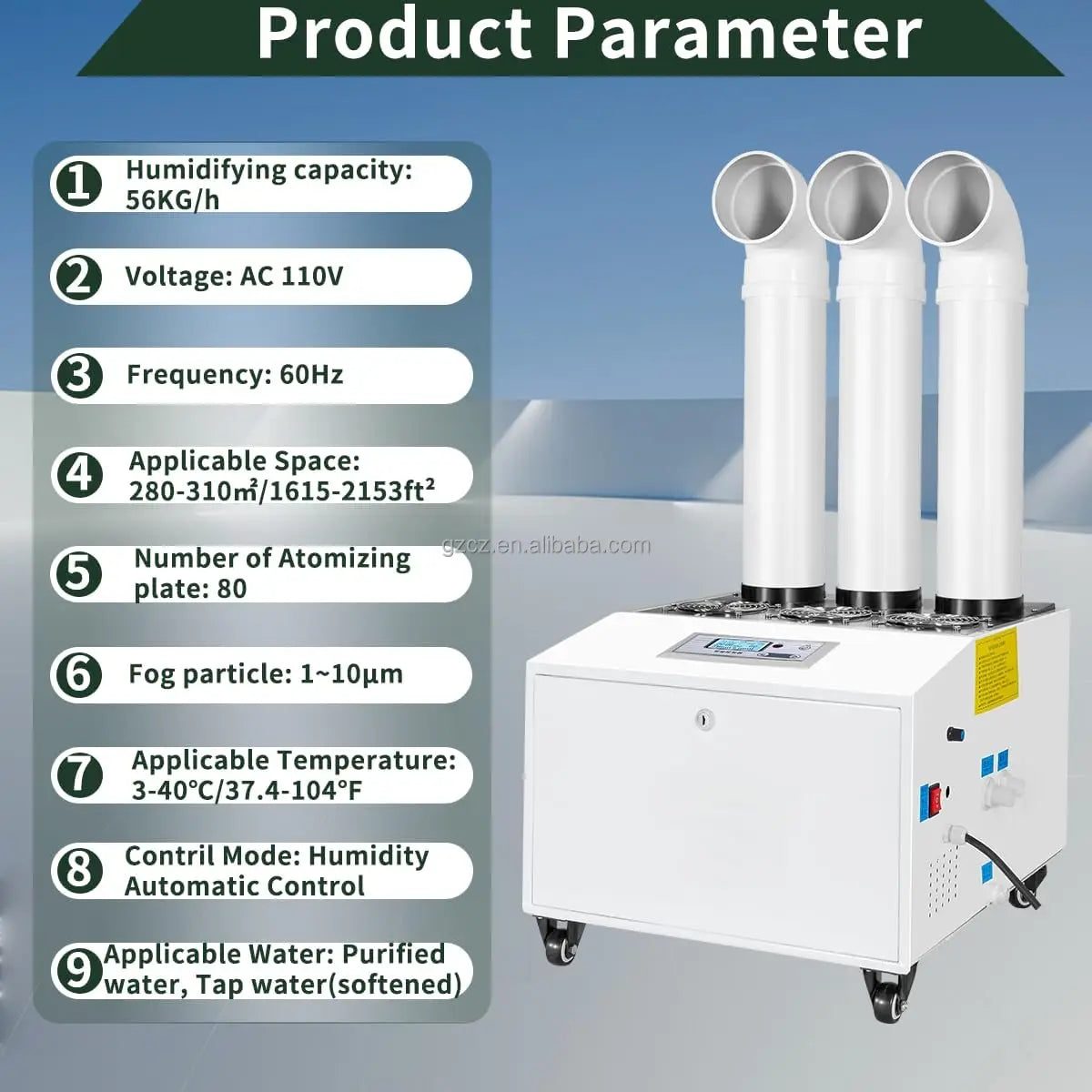 42L/H Commercial Ultrasonic Humidifier for Supermarket Air Curtain Cabinet Food Preservation