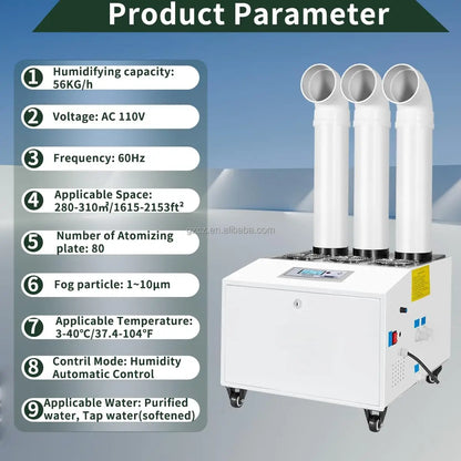 42L/H Commercial Ultrasonic Humidifier for Supermarket Air Curtain Cabinet Food Preservation