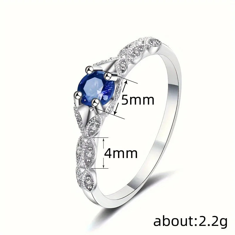 H401 Elegant Silver Ring With Amethyst Stone Prong Setting For Women Engagement Jewelry 925 Sterling Silver Flower Design