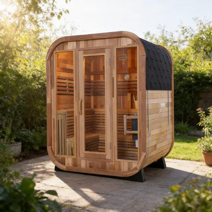 New Arrival Modern Design Wooden  Outdoor Cube Sauna Cabin Red Cedar Wood Steam Sauna Room