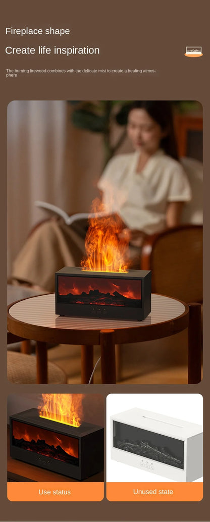 New Retro 3D Simulation Electric Desktop Humidifier Aromatherapy Remote Control Home Plastic Power Source Fireplace Household