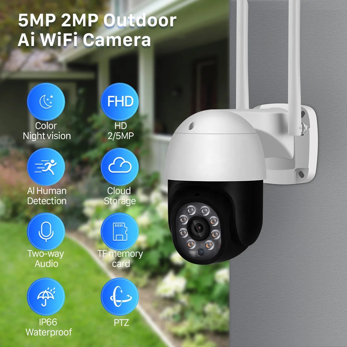 BESDER Mini CCTV PTZ IP Wifi Camera Surveillance HD 1080P High Speed Dome PTZ Outdoor Wireless Surveillance Camera