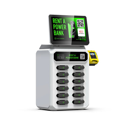 12 Slots Share Power Bank Station Cell Phone Charger Vending Machine with POS Card Operated Cell Phone Charging Station Kiosk