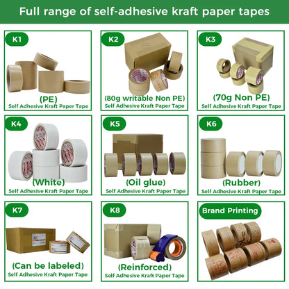 Customized Eco Friendly Degradable Self-adhesive Water Activated Kraft Packing Tape Manufacturer