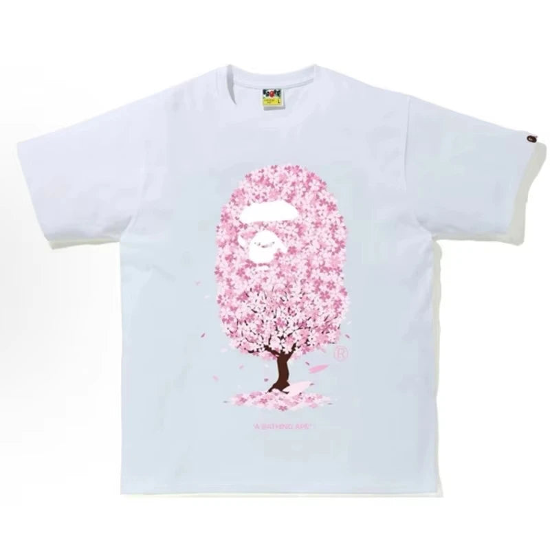 2026 New Japanese Cross-Border Fashion Brand Ape Head Heavy Cotton Short Sleeve Cartoon Shark Camouflage Loose T-Shirt