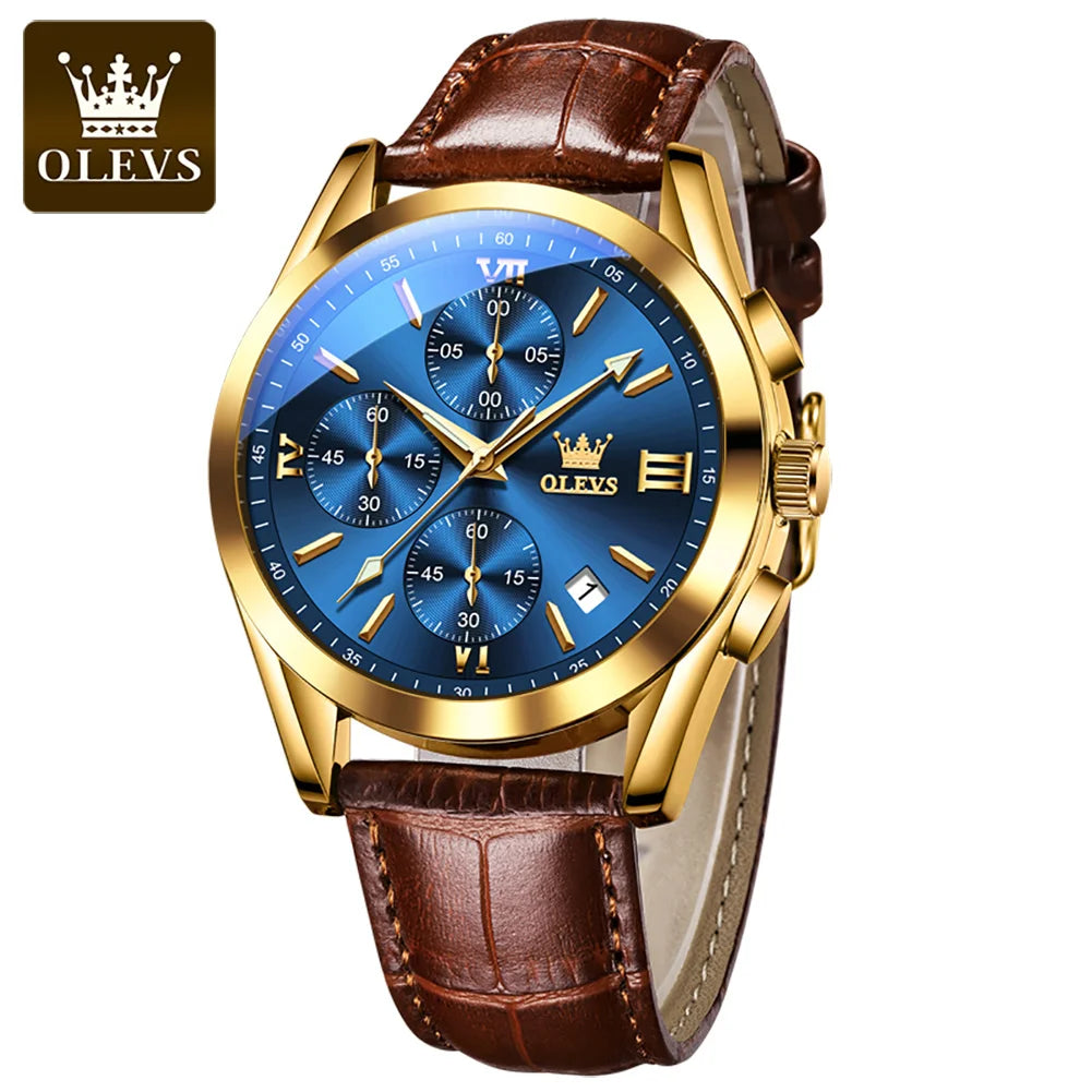 OLEVS 2872 Luxury Original Quartz Watches Chronograph Luminous Hands Waterproof Wristwatches for Men Montre Relojes Pour Homme