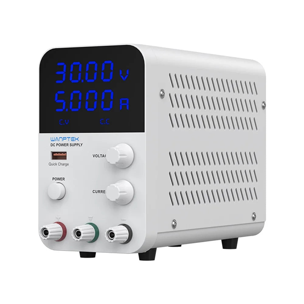 WANPTEK 30V 5A BENCH DC ADJUSTABLE POWER SUPPLY, DC POWER, REPAIR, LAB, DESIGN, SCHOOLS, ELECTROPLATE, TEST, CHARGE, GPS305D