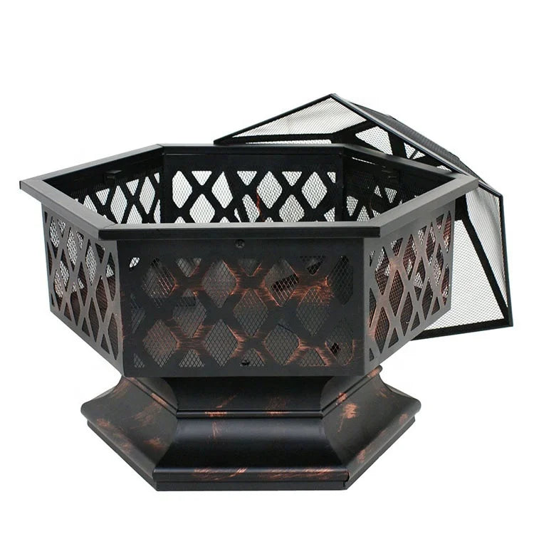 Stainless Steel Fire Pit Grill Wood PorTable Fire Pit Smokeless Table Top Fire Pit Smoke-free Large Camping Beer Fire Pit Garden