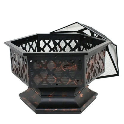 Stainless Steel Fire Pit Grill Wood PorTable Fire Pit Smokeless Table Top Fire Pit Smoke-free Large Camping Beer Fire Pit Garden